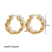1 Pair Modern Style Round Heart Shape 304 Stainless Steel 18K Gold Plated Hoop Earrings sku image 10