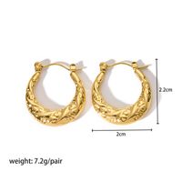 1 Pair Modern Style Round Heart Shape 304 Stainless Steel 18K Gold Plated Hoop Earrings sku image 9