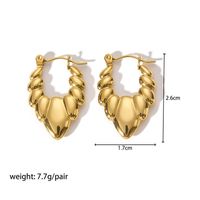 1 Pair Modern Style Round Heart Shape 304 Stainless Steel 18K Gold Plated Hoop Earrings sku image 15