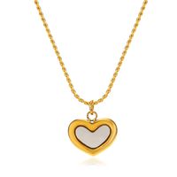 304 Stainless Steel Titanium Steel 18K Gold Plated Sweet Plating Heart Shape Acrylic Bracelets Earrings Necklace main image 3