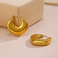 1 Pair Elegant Retro Heart Shape Plating 304 Stainless Steel 18K Gold Plated Earrings main image 5