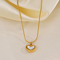 304 Stainless Steel Titanium Steel 18K Gold Plated Sweet Plating Heart Shape Acrylic Bracelets Earrings Necklace main image 2