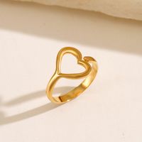 Edelstahl 304 18 Karat Vergoldet Einfacher Stil Überzug Herzform Offener Ring main image 4