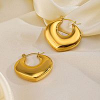 1 Pair Elegant Retro Heart Shape Plating 304 Stainless Steel 18K Gold Plated Earrings main image 3