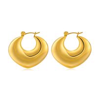 1 Pair Elegant Retro Heart Shape Plating 304 Stainless Steel 18K Gold Plated Earrings main image 2