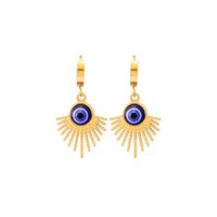 304 Stainless Steel 18K Gold Plated Hip-Hop Plating Devil'S Eye Earrings Necklace main image 2