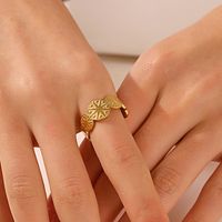 304 Stainless Steel 18K Gold Plated IG Style Plating Star Open Ring main image 4