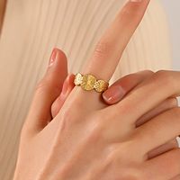304 Stainless Steel 18K Gold Plated IG Style Plating Star Open Ring main image 1
