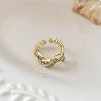 Streetwear Solid Color Copper Plating Inlay Zircon Open Ring sku image 4