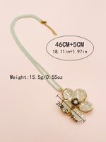 304 Stainless Steel Gold Plated Classical Vintage Style Beaded Plating Inlay Flower Crystal Shell Zircon main image 2