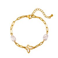 IG Style Star Moon Butterfly 304 Stainless Steel Artificial Pearls Shell Bracelets In Bulk main image 4
