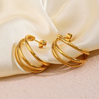 1 Pair Classic Style Geometric Plating 304 Stainless Steel 18K Gold Plated Earrings main image 5