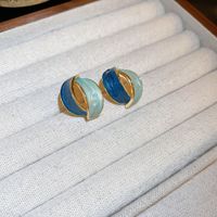 1 Pair Sweet Heart Shape Enamel Copper Drop Earrings sku image 5