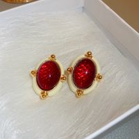 1 Pair Sweet Heart Shape Enamel Copper Drop Earrings sku image 54