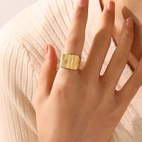 304 Stainless Steel 18K Gold Plated Modern Style Plating Geometric Open Ring main image 3