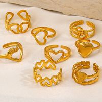 304 Stainless Steel 18K Gold Plated IG Style Plating Heart Shape Open Ring main image 5