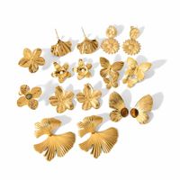 1 Paar Moderner Stil Künstlerisch Blume Schmetterling Überzug Titan Stahl Ohrringe main image 3