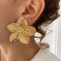 1 Pair Modern Style Artistic Flower Butterfly Plating Titanium Steel Earrings main image 5