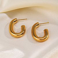 1 Pair Lady Streetwear Geometric Plating 304 Stainless Steel 18K Gold Plated Ear Studs main image 4