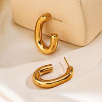 1 Pair Lady Streetwear Geometric Plating 304 Stainless Steel 18K Gold Plated Ear Studs main image 1