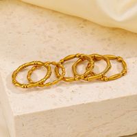 304 Stainless Steel 18K Gold Plated IG Style Plating Geometric Rings main image 5