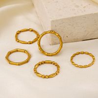 304 Stainless Steel 18K Gold Plated IG Style Plating Geometric Rings main image 4