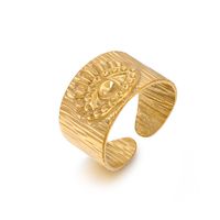 304 Stainless Steel 18K Gold Plated Simple Style Classic Style Plating Devil'S Eye Solid Color Open Ring main image 4