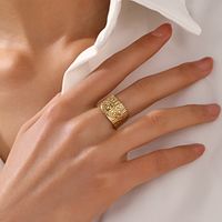 304 Stainless Steel 18K Gold Plated Simple Style Classic Style Plating Devil'S Eye Solid Color Open Ring main image 3