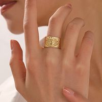 304 Stainless Steel 18K Gold Plated Simple Style Classic Style Plating Devil'S Eye Solid Color Open Ring main image 2