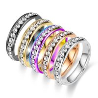 Modern Style Round Titanium Steel Artificial Diamond Rings In Bulk main image 4