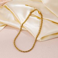 304 Stainless Steel 18K Gold Plated IG Style Basic Modern Style Plating Solid Color Bracelets Necklace main image 4