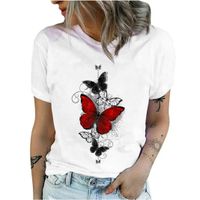Women's T-shirt Short Sleeve T-shirts Printing Casual Streetwear Butterfly main image 4