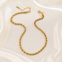Edelstahl 304 18 Karat Vergoldet IG-Stil Basic Moderner Stil Überzug Einfarbig Armbänder Halskette main image 3