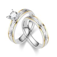 Elegant Modern Style Round Titanium Steel Artificial Diamond Rings In Bulk main image 6