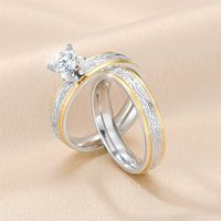 Elegant Modern Style Round Titanium Steel Artificial Diamond Rings In Bulk main image 1