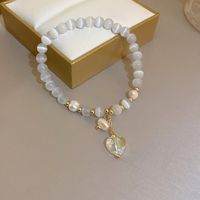 Sweet Flower Freshwater Pearl Agate Beaded Plating Inlay Zircon Bracelets sku image 8