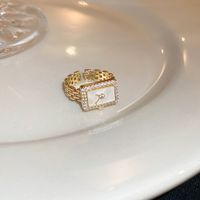 Japanischer Stil Blume Kupfer Überzug Inlay Künstlicher Kristall Süßwasserperle Offener Ring sku image 19