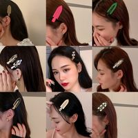 Simple Style Checkered Arylic Alloy Plating Hair Clip main image 2