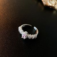 Japanischer Stil Blume Kupfer Überzug Inlay Künstlicher Kristall Süßwasserperle Offener Ring sku image 34