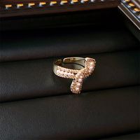 Japanischer Stil Blume Kupfer Überzug Inlay Künstlicher Kristall Süßwasserperle Offener Ring sku image 31