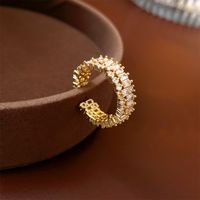 Japanischer Stil Blume Kupfer Überzug Inlay Künstlicher Kristall Süßwasserperle Offener Ring sku image 35
