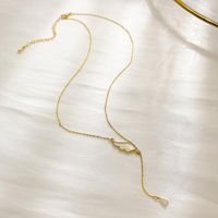 Elegant Herzform Bogenknoten Legierung Titan Stahl Überzug Inlay Zirkon Halskette Mit Anhänger sku image 14