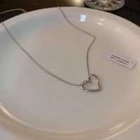 Elegant Herzform Bogenknoten Legierung Titan Stahl Überzug Inlay Zirkon Halskette Mit Anhänger sku image 12