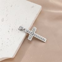 Hip-hop Simple Style Cross Stainless Steel Plating Inlay Zircon Gold Plated Men's Pendant Necklace main image 2