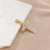 Hip-hop Simple Style Cross Stainless Steel Plating Inlay Zircon Gold Plated Men's Pendant Necklace main image 5