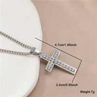 Hip-hop Simple Style Cross Stainless Steel Plating Inlay Zircon Gold Plated Men's Pendant Necklace main image 3