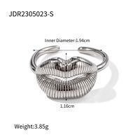 Ig Style Lip Lines Stainless Steel Plating 18k Gold Plated Open Rings sku image 1