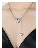 Simple Style Commute Heart Shape Titanium Steel Plating 18k Gold Plated Pendant Necklace Long Necklace main image 3