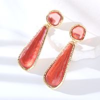 1 Pair Elegant Cute Luxurious Water Droplets Resin Drop Earrings main image 5