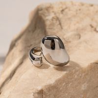 Ig Style Asymmetrical Stainless Steel Plating 18k Gold Plated Open Rings main image 2